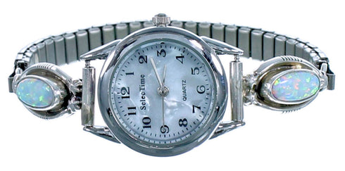 Sterling Silver Opal Navajo Native American Watch NN20292